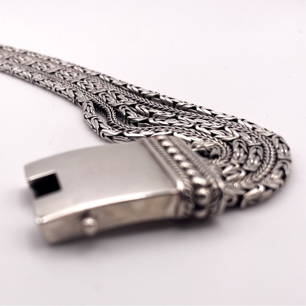 Silpada B1452 Sterling Silver Multi-Strand Woven Chain Bracelet with Box Clasp - Picture 4 of 13